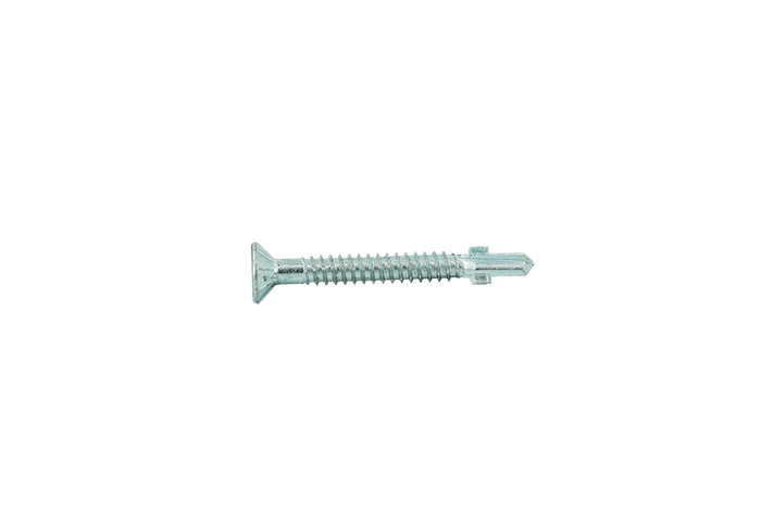 Muro M6 X 55 Mm (#14 X 2") Self Tapping Thread Screw, #3 Square Drive, Self Drilling Screw Tip, Bright Zinc Coating - 1200 Pcs