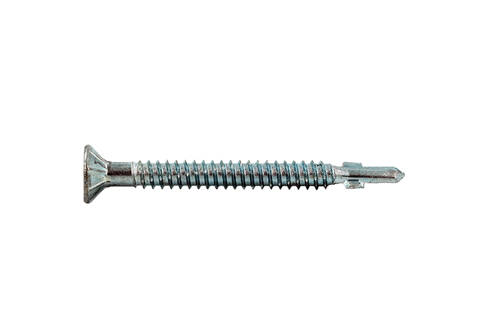 Muro M6 X 65 Mm (#14 X 2-1/2") Self Tapping Thread Screw, #3 Square Drive, Self Drilling Screw Tip, Bright Zinc Coating - 1200 Pcs