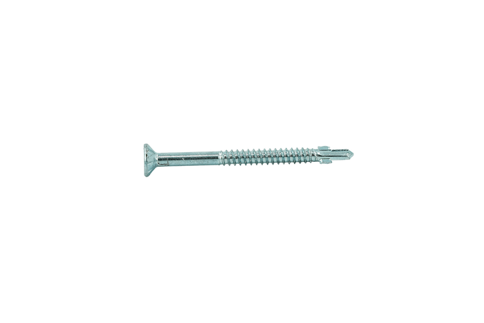 Muro M6 X 75 Mm (#14 X 3") Self Tapping Thread Screw, #3 Square Drive, Self Drilling Screw Tip, Bright Zinc Coating - 600 Pcs