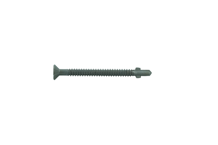 Muro M6 X 75 Mm (#14 X 3") Self Tapping Thread Screw, #3 Square Drive, Self Drilling Screw Tip, Epoxy Shield Guard Coating, Gray Coil - 600 Pcs
