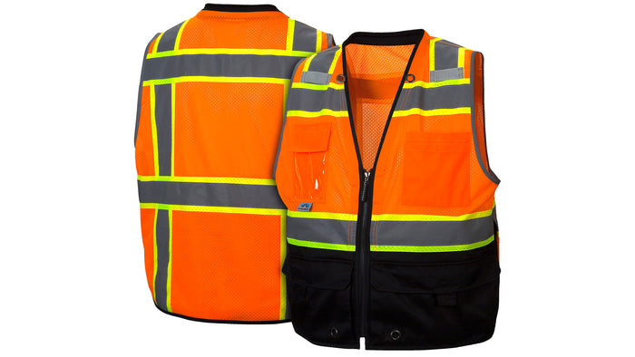 Pyramex Hi-Vis Orange Polyester Mesh Safety Work Vest- 50% Off