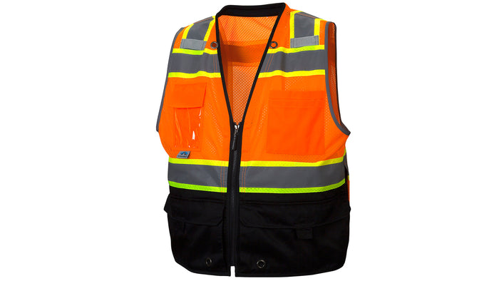Pyramex Hi-Vis Orange Polyester Mesh Safety Work Vest - 2XL