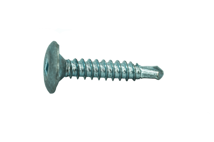 Muro #10 X 1" Fine Thread Screw, Lock Head, #2 Square Drive, Self Drilling Screw Tip, Bright Zinc Coating - 2000 Pcs