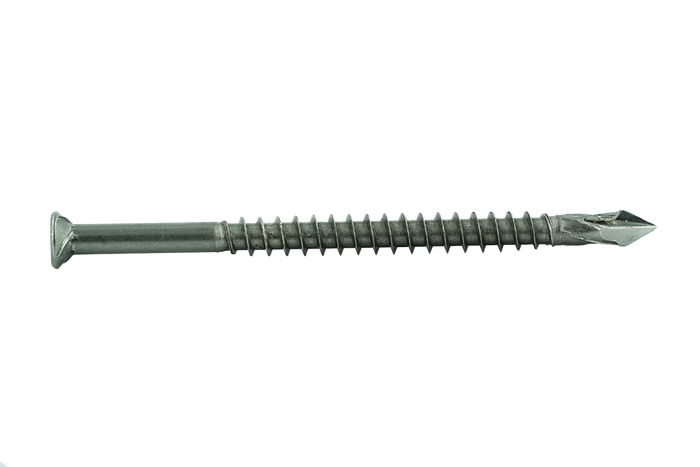 Muro #10 x 3" Coarse Thread Screw, Flat Head with Ribs, Torx 20 Drive, Patented Sharp Arrow Point Screw Tip, Stainless Steel, Type 305 - 1200 Pcs