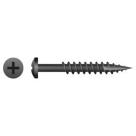 Intercorp #6 x 1-1/2" Phillips Drive Pan Head Fine Thread Type 17 Wood Screws, Black Oxide - 7000 Qty