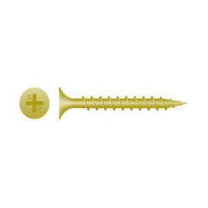 Intercorp #9 x 2-1/2" Star Flat Head Nibs Coarse Thread Type 17 Deck Screws, Zinc Yellow - 2500 Qty