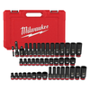 Milwaukee Shockwave Impact Duty 3/8" Drive SAE and Metric Deep 6 Point Socket Set 43Pc