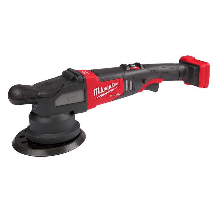 Milwaukee M18 FUEL 21mm random orbital polisher full tool view
